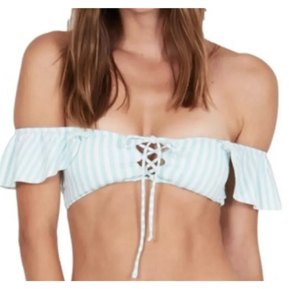 NWT AMUSE X‎ FLYNN SKYE striped bikini top large 'Audri ' beach vida bling $116